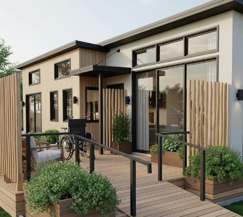 ADA-accessible tiny home entry